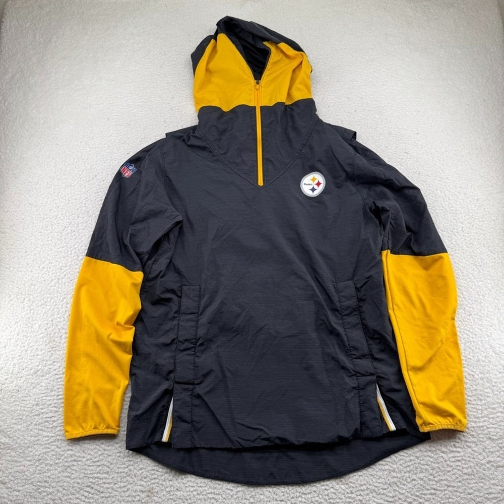 Nike Pittsburgh Steelers Sideline Pregame Player Quarter-Zip Jacket Mens M Black